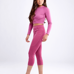 Mid-Rise Capri Fitness Leggings with Side Pockets