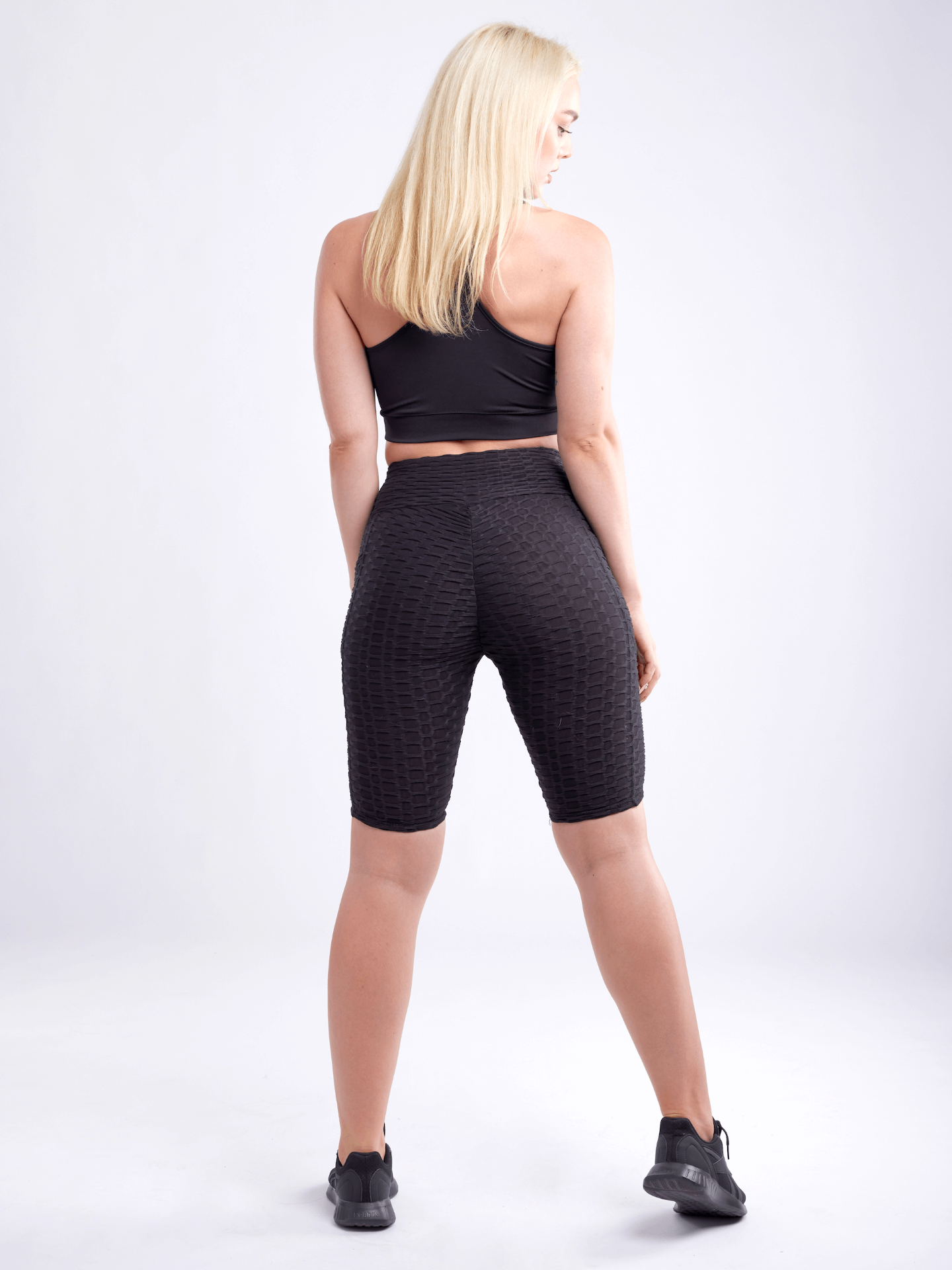 High-Waisted Scrunch Yoga Shorts with Hip Pockets