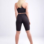 High-Waisted Scrunch Yoga Shorts with Hip Pockets