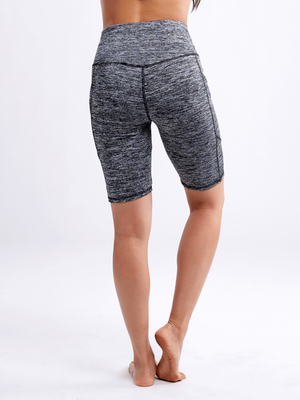 High-Waisted Sports Shorts with Double Side Pockets