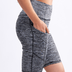 High-Waisted Sports Shorts with Double Side Pockets