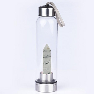 Natural Stone Infused Water In Glass Bottle