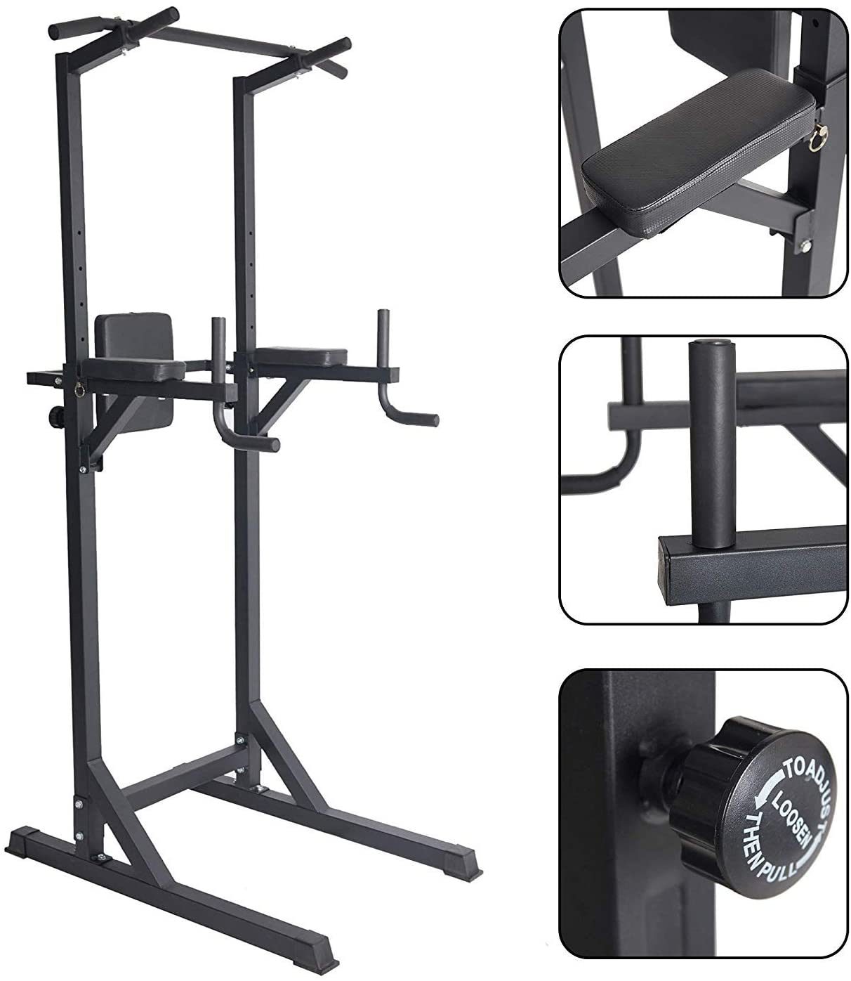 Power Tower Pull Up Strength Training Dip Stand Station